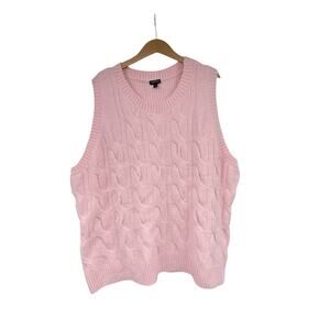 Torrid Vegan Cashmere Light Pink Cable Knit Sweater Vest Womens Plus 5 5XL 28